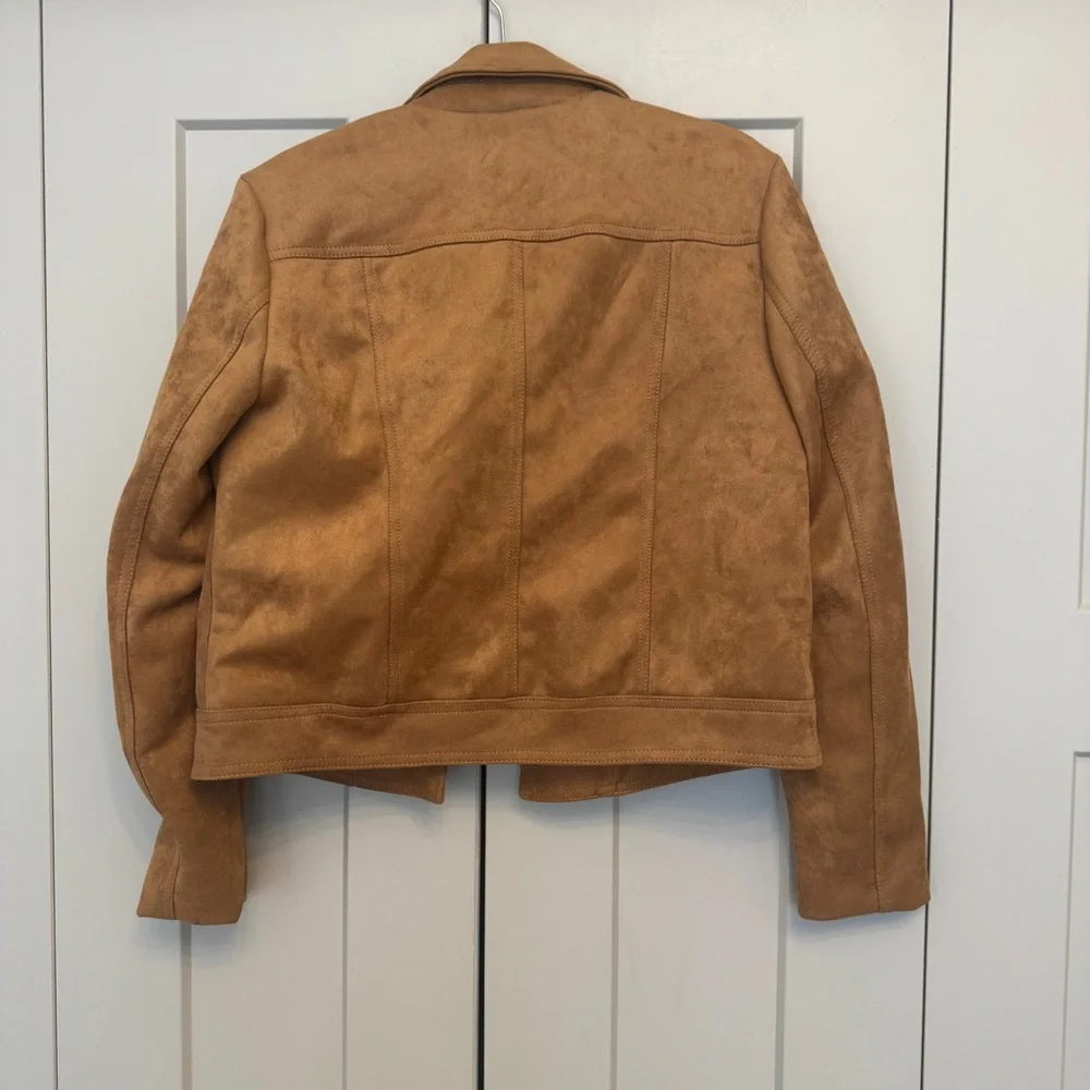 Philosophy Faux Suede Moto Jacket | Camel Brown Jacket | Size M - Picture 3 of 4